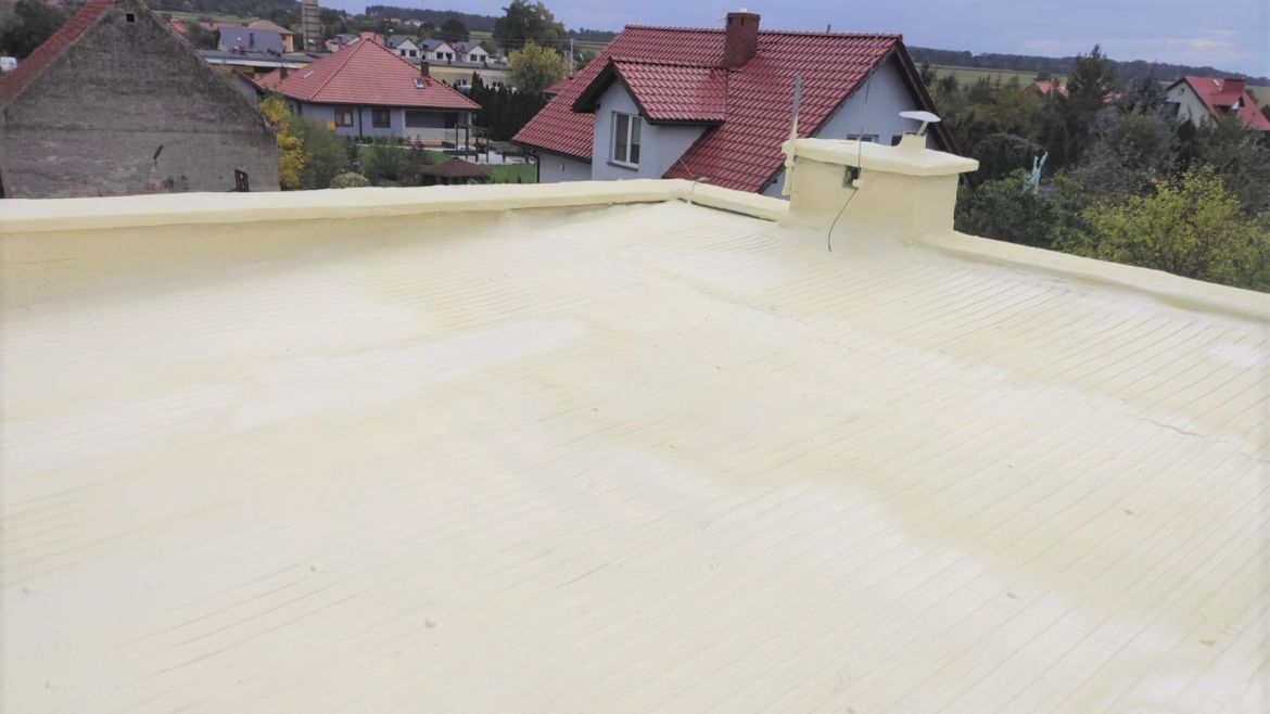 Natrysk dachu i malowanie powłoki ochronnej w Oborze